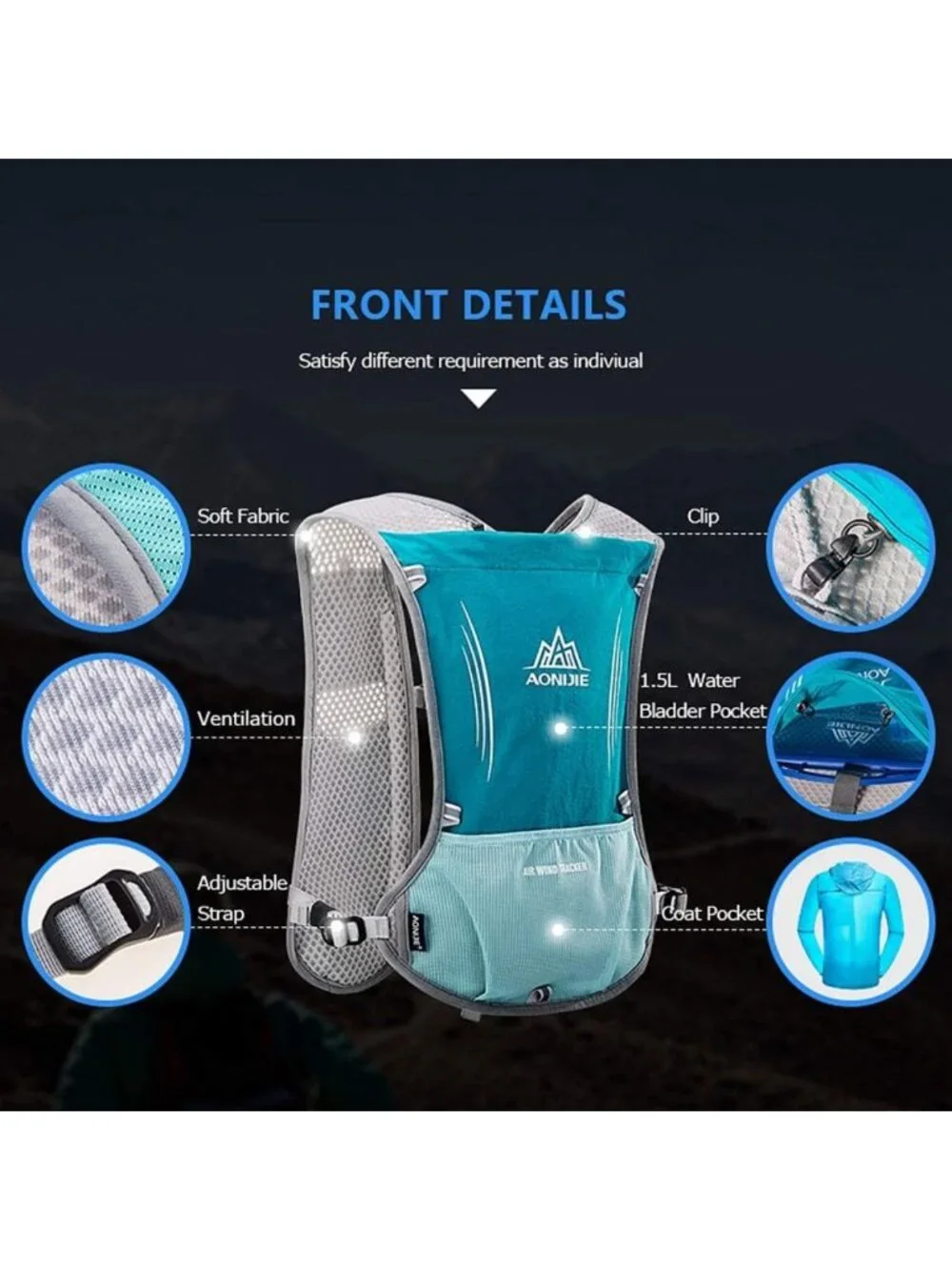 Hydration Vest Pack 5L/5.5L for Running, Hiking & Jogging - Unisex Trail